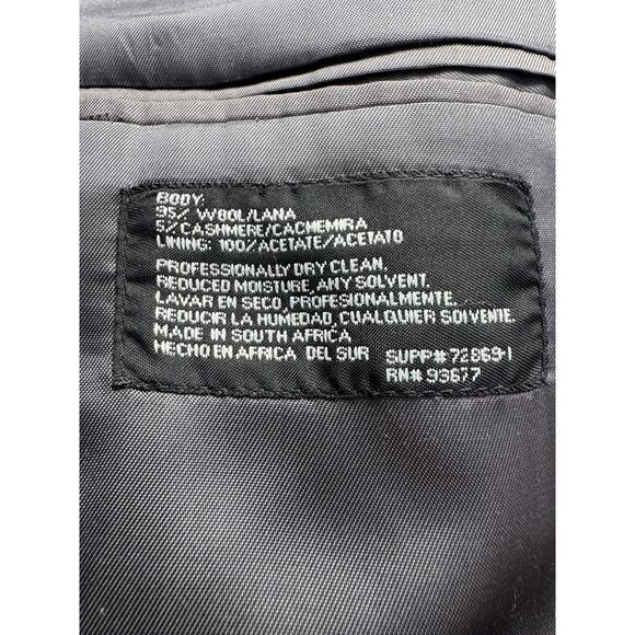 Charcoal Windowpane‎ Stafford Executive Wool Cashmere Blazer Sport Coat 48R - Picture 6 of 8